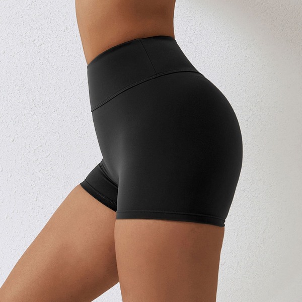 Tighta shorts för kvinnor Yoga Fold Gym träningshorts med hög midja