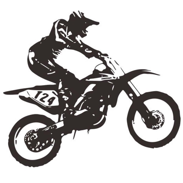 Väggdekal / väggdekal motiv: motorcyklist med smutscykel