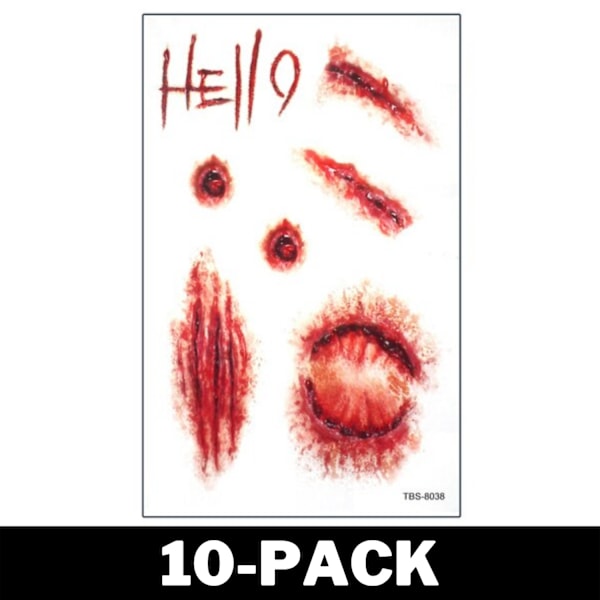Halloween Tatuering Öppna Sår 1-Pack