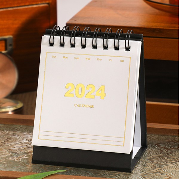 Mini Skrivbords kalender 2023-2024 Juli 2023 till Dec 2024 Stående Flip Månadskalender Skrivbords kalender för Skola Hem Kontor