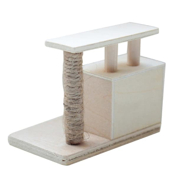 1:12 Mini Moderne Træ Skrabepæl Miniaturer Møbler Dukkehus Kæledyr Træ Skrabepæl
