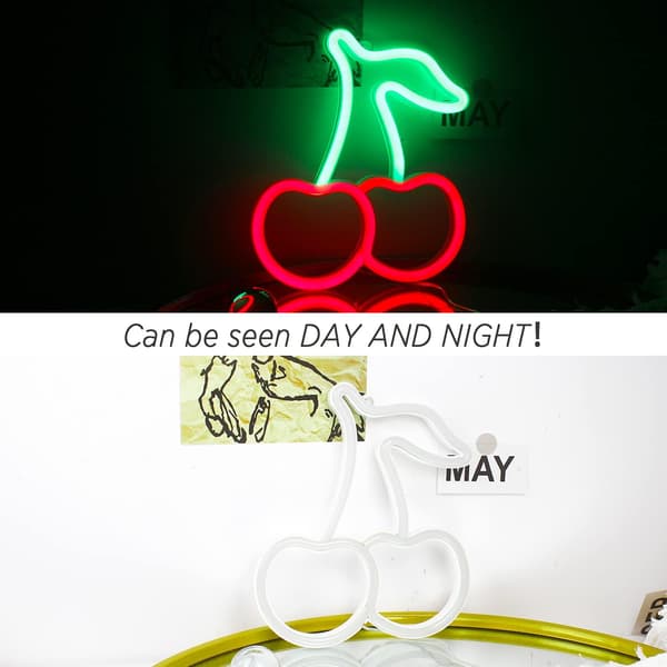 Körsbärs Neonljus för Sovrum Neon Skyltar Röd Grön Led Neon Vägg