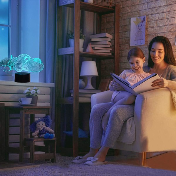 Energisparande 3D Visuell Effektlampa, Dubbelt Strömläge 7 Färger + 1 Blinkande Läge för Säkra LED-lampor, Perfekt Heminredningspresent