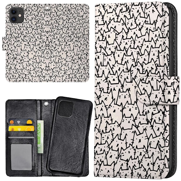 iPhone 12/12 Pro - Plånboksfodral/Skal Kattgrupp