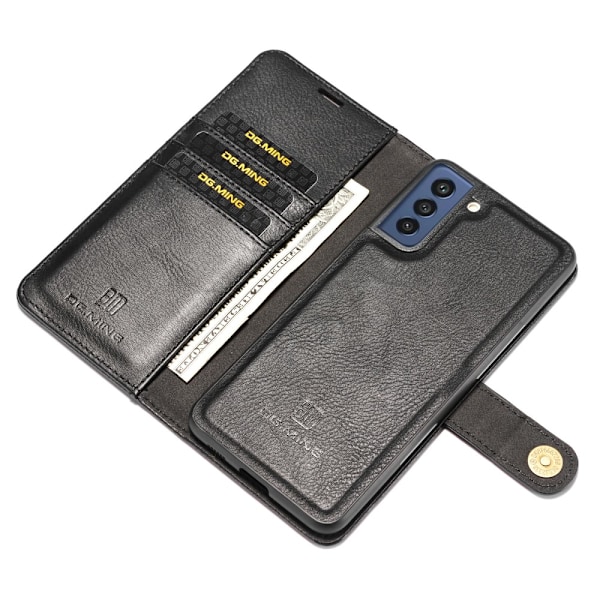 DG.MING 2-in-1 Magnet Wallet Samsung Galaxy S21 FE Black
