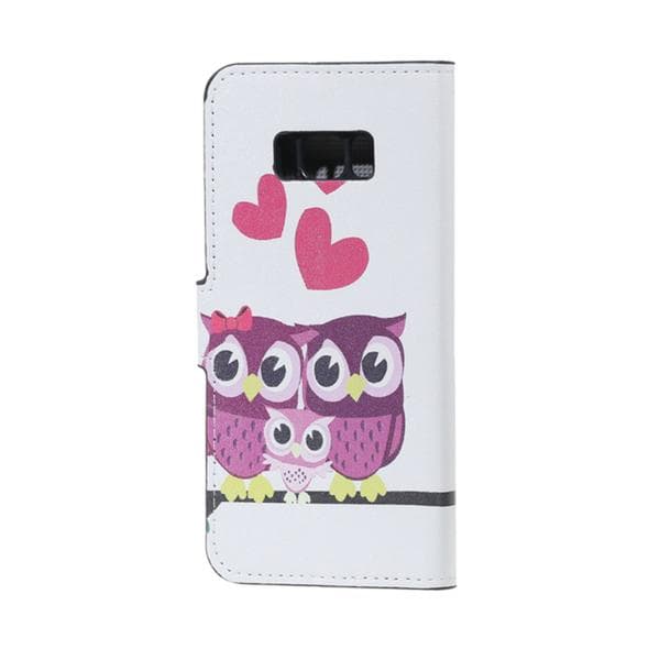 Lommeboketui, Samsung Galaxy S8 Plus, Ugler, Hjerter