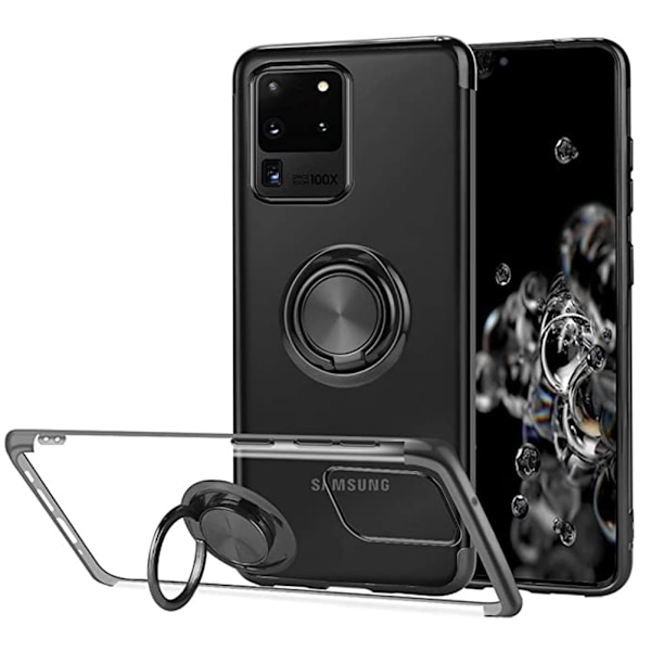 Samsung Galaxy S20 Ultra - Skyddsskal med Ringh�llare Svart