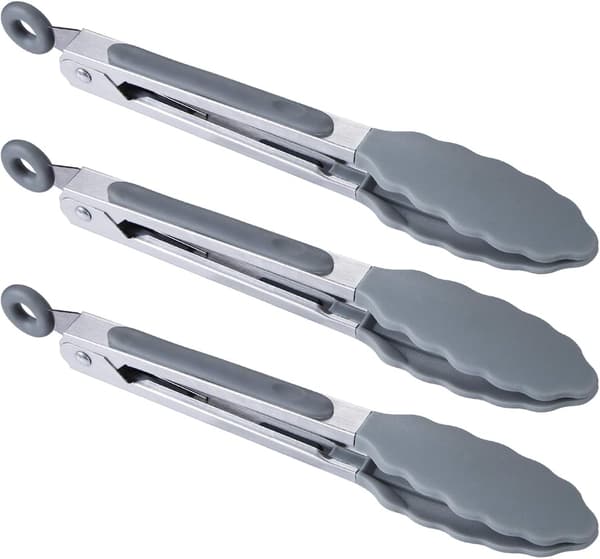 7\" Mini Silikone Serveringstang, Grå