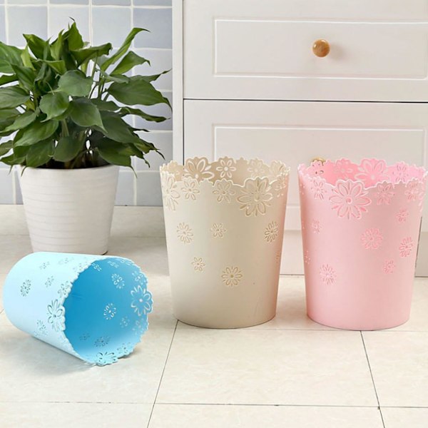 Papperskorgar, Attraktiv Design Ihålig Blomform För Sovrum Miljövänlig Halkfri Bas Plast Utan Lock