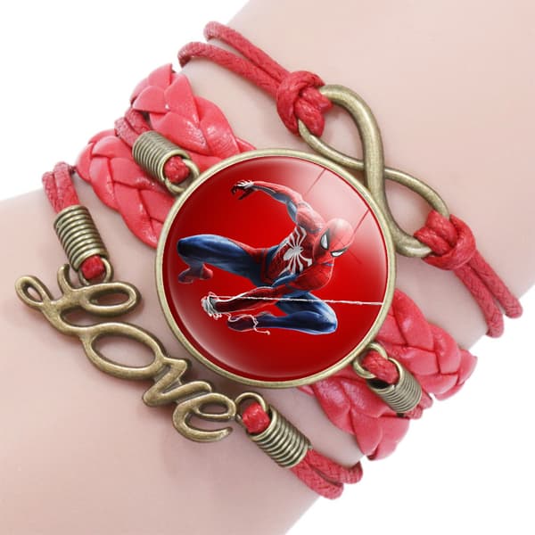 Spiderman-inspirerat flätat retroarmband - 12090707
