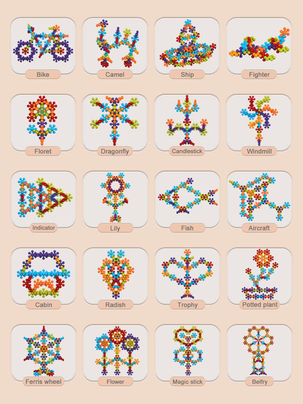 DIY Regnbuefarvede Blomsterformede Byggeklodser – Ca. 112-delt Pædagogisk Legetøj til Alderen 3–6