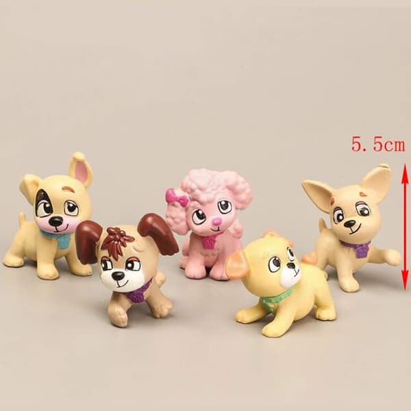 Hundleksaksset, 9 st realistiska detaljerade valpfigurer