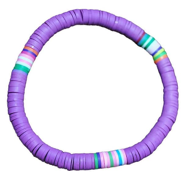 1 st bohemiskt armband sött polymerlera handrep för par (lila)