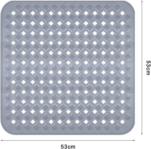 Brusebademåtte, 53x53cm Antislip Badekar Måtte, Antislip Kvadrat