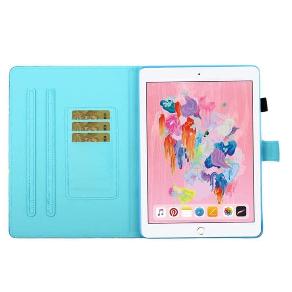 iPad 10.2, 2019, mönstrat flipfodral, läder, flerfärgad
