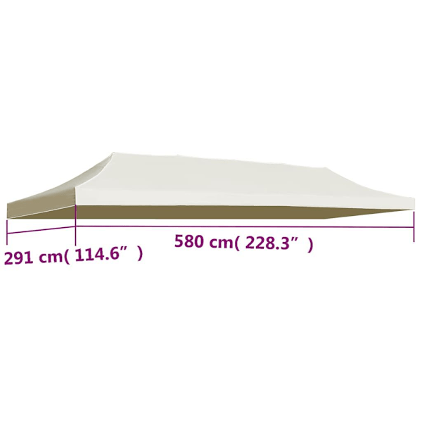vidaXL Tak till partytält 3x6 m gräddvit Creme