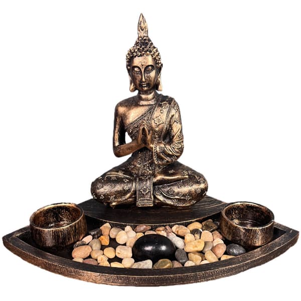 Buddha-figur Buddha-statue med telysholder Sakyamuni