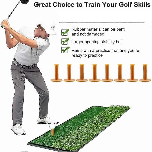20 stk. Golf Rubber Tees, slitesterke og stabile Rubber Tees, perfekt for golfslagmatter
