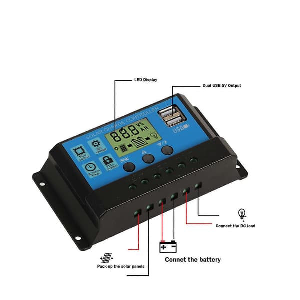25W Solpanel IP65 Vandtæt 12V 24V Adaptiv Høj Effekt Overopladningsbeskyttelse til Autocamper Bil Båd Trailer 30A Controller
