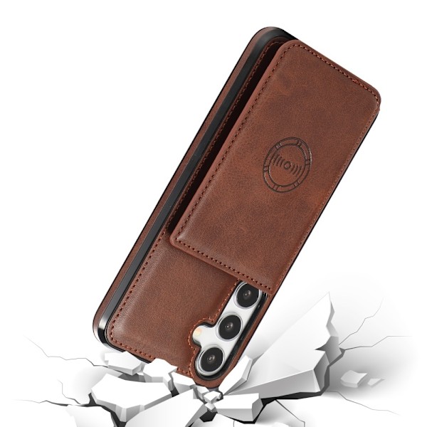 SKALO Samsung S24 PU Läder Skal med Plånbok - Brun Brun