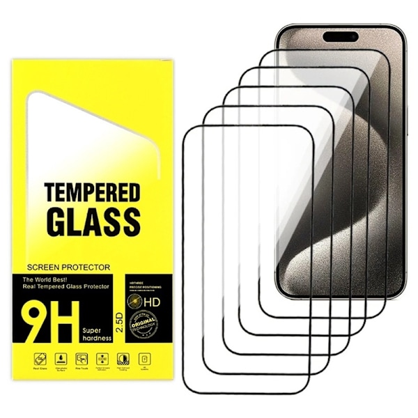 2-pack Skärmskydd Härdat glas - iPhone 15 Pro Transparent