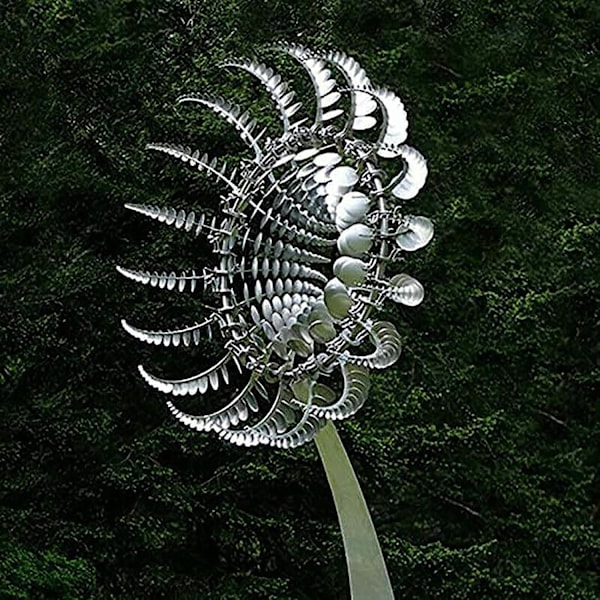 Väderbeständig kinetisk väderkvarn, unik trädgårdsdekoration, högkvalitativ hållbar skulptur med enkel installation, visuell sensation utomhus