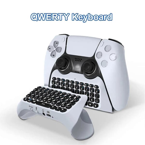 Trådløs tastaturcontroller Bluetooth-kompatibel controller Chat Pad tastatur Gamepad-montering med indbygget højttaler til PS5 QWERTY