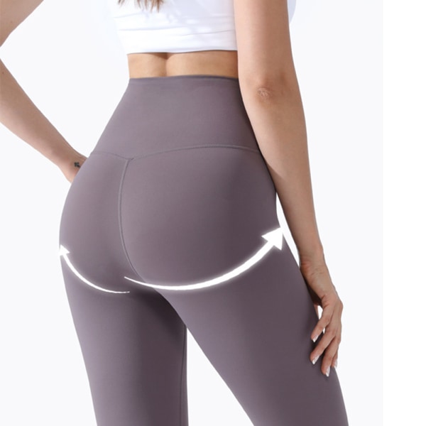 Sportleggings med fickor, ogenomskinlig hög midja för kvinnor