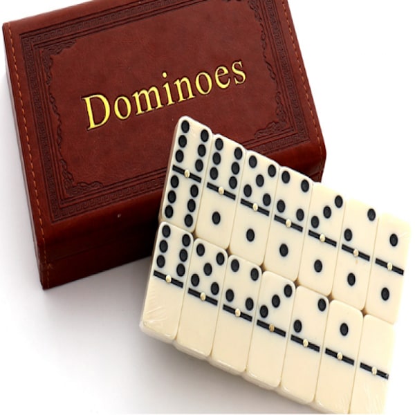 Klassiskt Jumbo Dubbel Sex Domino Set, Robust Konstruktion & Praktiskt Fodral, Perfekt för Spännande Spelkvällar med Familj och Vänner (1 Set)