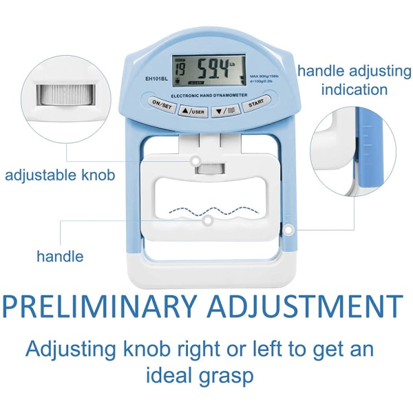 Digital handdynamometer greppstyrkemätare Automatisk