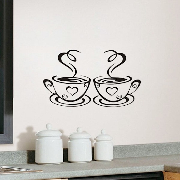 Kaffekopp Design Dekaler Vägg Hem Dekaler Kök Restaurang De