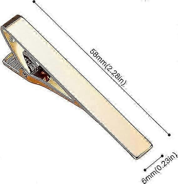 Slipsnålar för män, 3-pack klassiska slipsnålar silver guld svart slips slipsnål klämma lämplig för bröllopsdag affärer och dagligen 5,8 cm