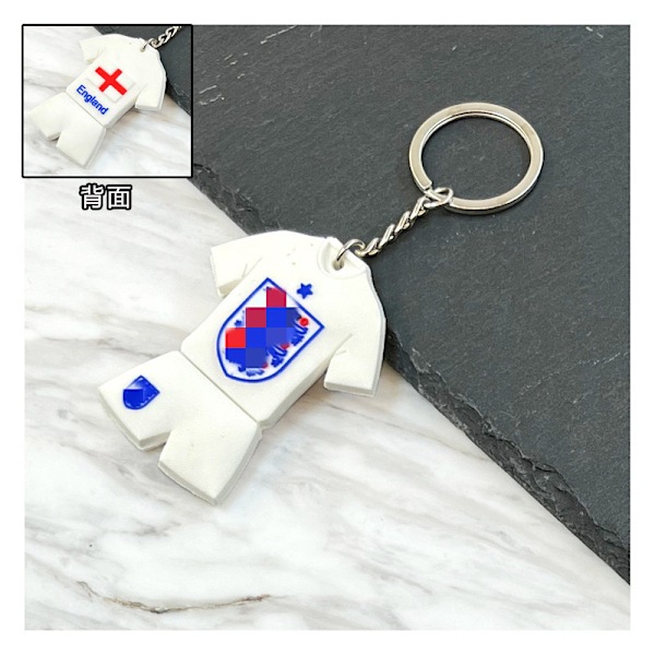 Gos- Football Club World Cup National Team Emblem PVC Mini Jersey Keychain England England