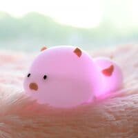 Solar Timing String Light med Sleepy Cute Pig Silikone Natlys