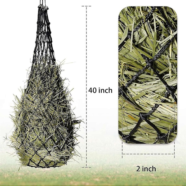 2 st Slow Feed Hönsnät Hönsfoder Hönsäck Hönsnät För Hästar Slow Feeder Hönsnät 40 Tum Längd Wit
