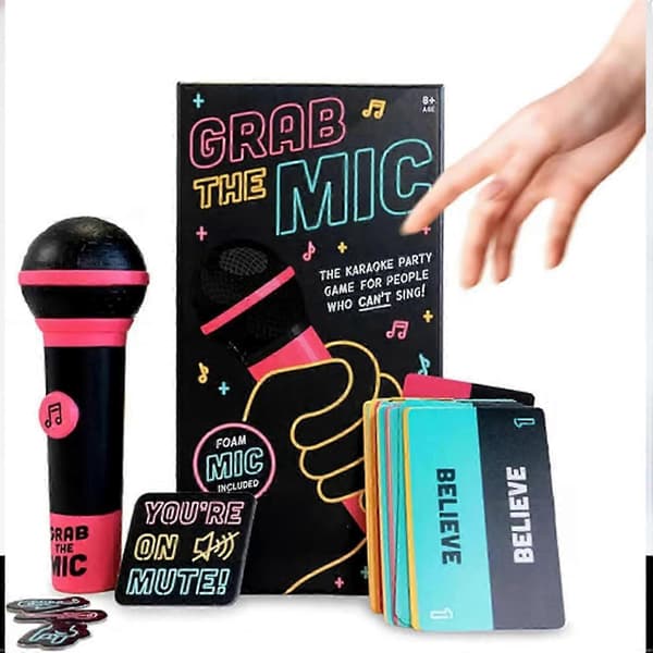 Grab The Mic Karaoke Spil - 2-10 Spillere, 250 Tekstkort