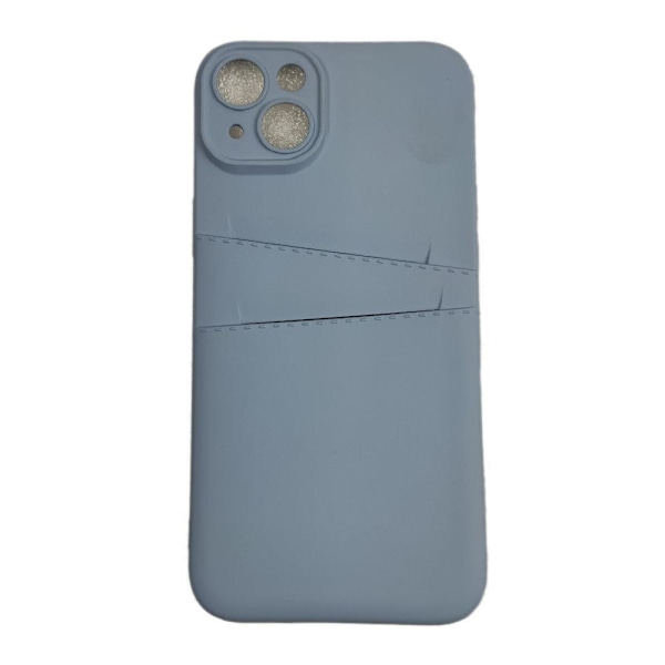 iPhone 14 Plus Skal - Mikrofiber Silikon Dubbelt Kortfack Svart