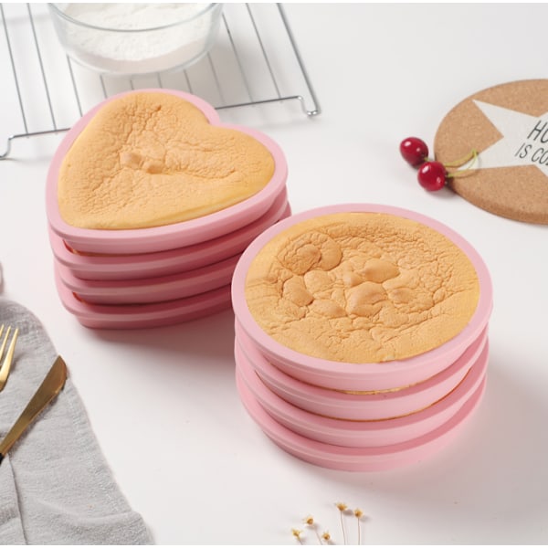 Flexibelt Silikonformset i Form av Kärlekshjärta, Lätt att Rengöra, Non-Stick Lätt Släpp, Perfekt för Högtider, DIY-kakor och Desserter, Hälsosam Mat