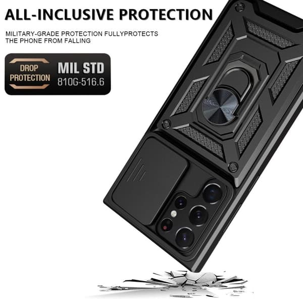 Samsung Galaxy S23 Ultra Cover Ring CamShield Sort