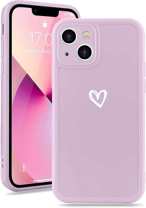 Til Iphone 13 Telefon Cover Søde Piger Silikone Stødsikkert Beskyttende Bumper Covers Med Kærlighedshjerte Mønster Design Til Iphone 13 Pink
