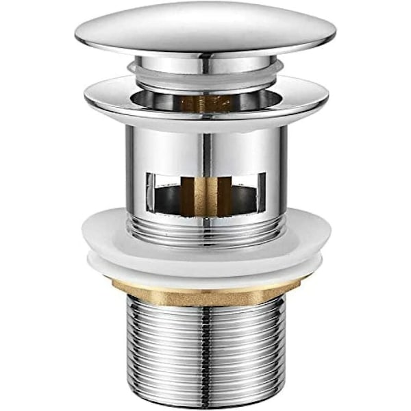 Elegant Diskbänksplugg, Polerad Kromfinish För Lyxig Badrumsinredning, Solid Mässingskonstruktion Med Läcksäker Design, Fristående Badkar