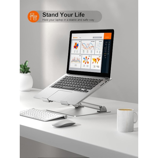 Justerbart Laptopställ, Bred Kompatibilitet Aluminiumlegering Dator Notebook Ställhållare, Ergonomisk Design För 11-17\" Laptops, Stödjer Upp Till 6 kg