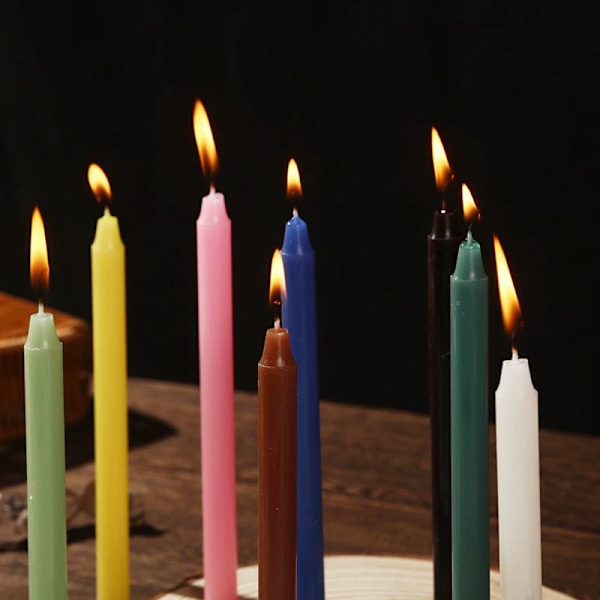 Spiritual Candle Set, Mini avsmalnande ljus för födelsedagsfirande, droppfria avsmalnande ljus, budgetvänligt pris, 50 st i livfulla blandade färger