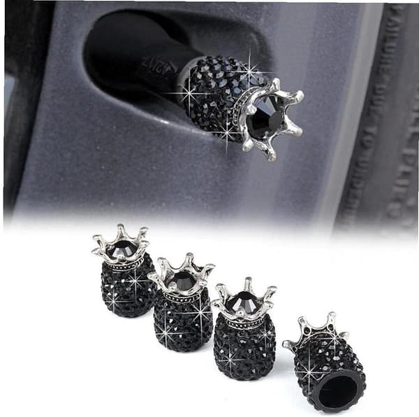 Bilhjul Dæk Ventilhætter, 4 stk Universal Anti-Rust Støv Bling Cr