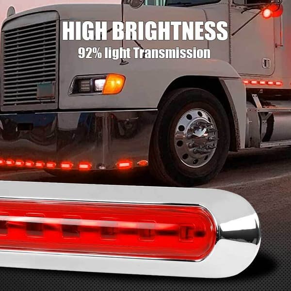 4x RØD 9 LED Sidemarkeringslys til Bil Trailer Lastbil 12V
