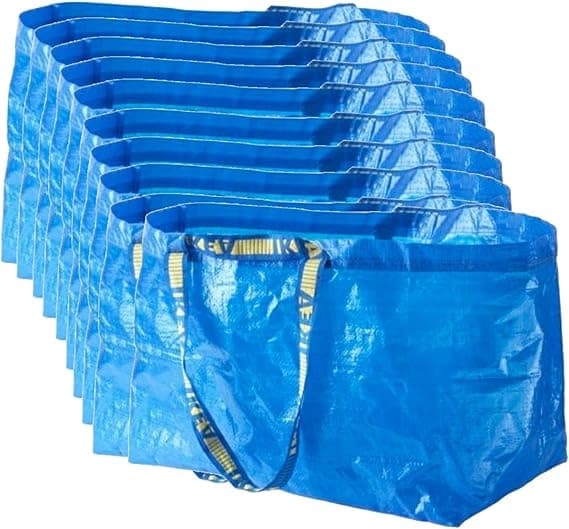 Set med 10 stora Frakta-kassar - Blå - Maxlast 25 kg