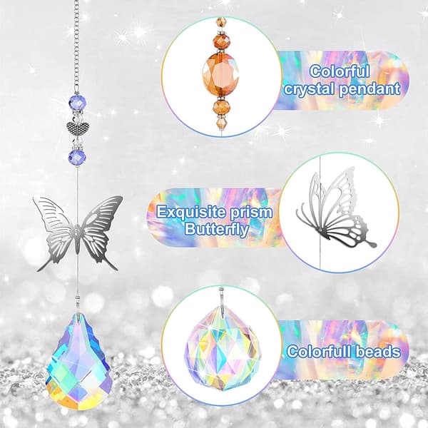 Krystal Solfanger, Prism Vedhæng Farverig Krystal Solfanger, Solf