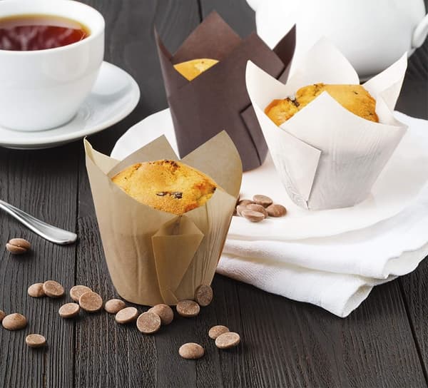 Charmerende Cupcakeforme, Alsidige Muffinforme til Babyshowerfester, Varmebestandige Op Til 220°C / 425°F Tulip Bageforme til Fødselsdag,