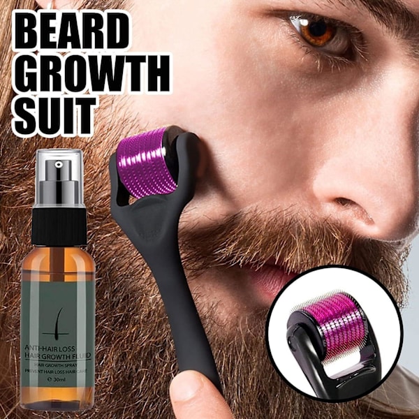 Skäggtillväxtkit | BIOTIN SKJÄGGVÄXT BEARBER'S BARD OILER BARD ROLLER KIT