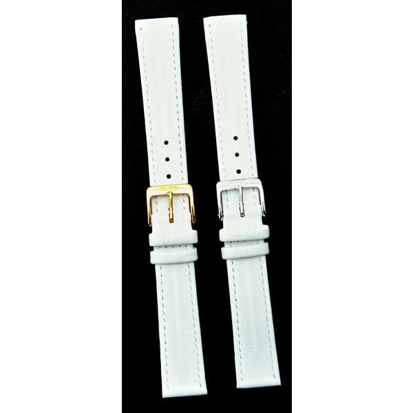 Vitt läderband 18 mm White guldspänne